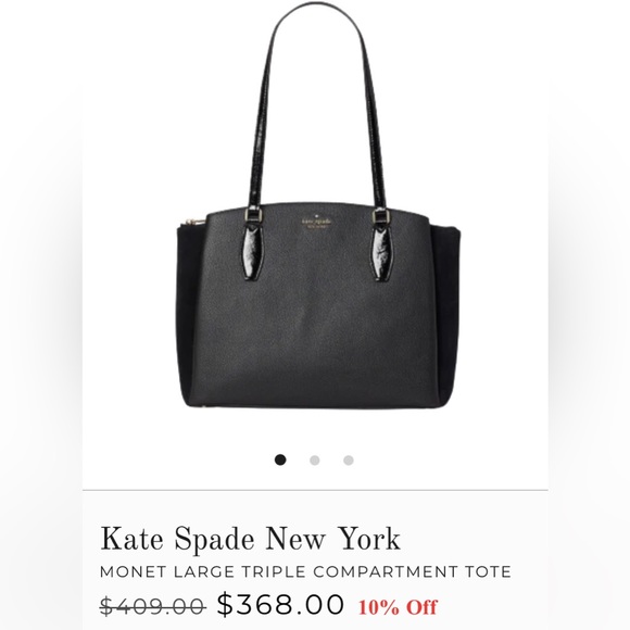 🔥KATE SPADE NEW YORK🔥 MSRP$409 MONET LARGE TRIPLE COMPARTMENT TOTE -$120- - Picture 2 of 14